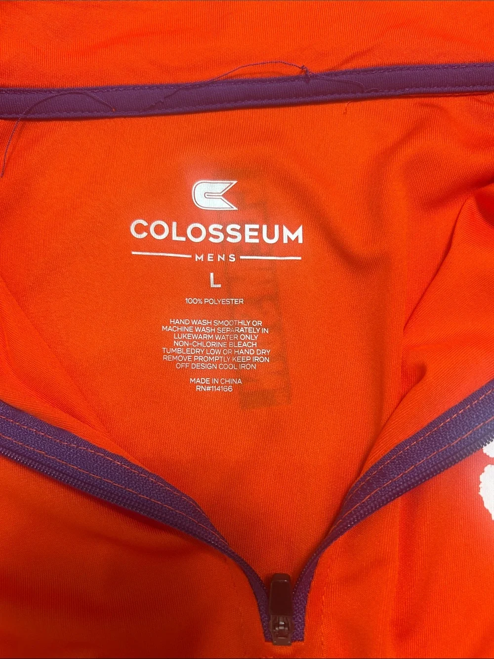 Men's Long-Sleeve Swim Rash Guard in Bright Orange with Purple Trim - Osseum